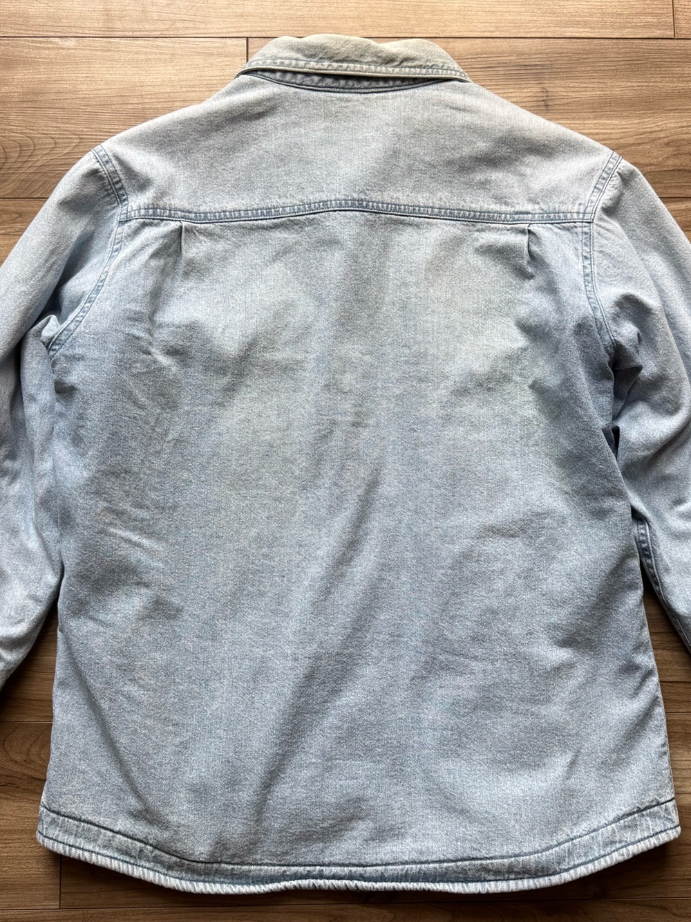 WOOLRICH vintage denim shirt jacket multi-colored stripe blanket lining size Med - Picture 14 of 14